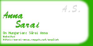 anna sarai business card